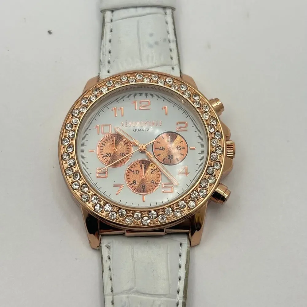 Rose Gold & White Aéropostale Men's Watch